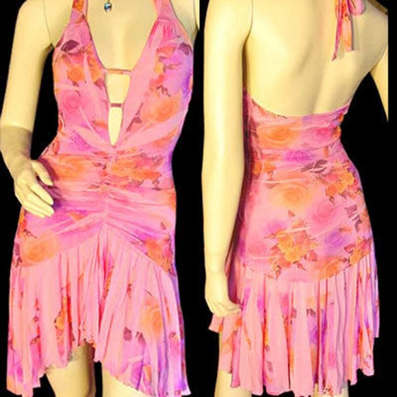 Dresses & Skirts - New Y2K Floral Halter Dress Rose/Roses Made USA Fairy Fairycore Vacation Party
